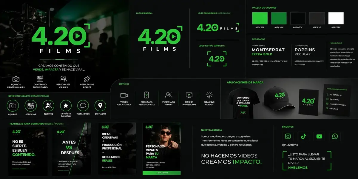 Rediseño de marca 4.20 Films: identidad visual completa
